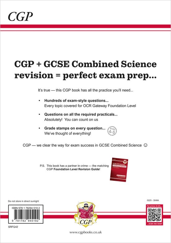 Grade 9 1 GCSE Comb Sci OCR Gate Exa Fou | 9781782945192 | Cgp Books ...