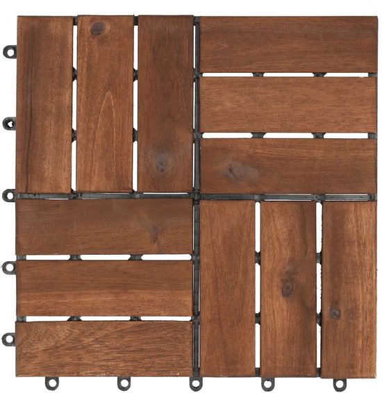 ISOISL Houten tegels balkon, 30 x 30 cm, acaciahout, terrastegels 110