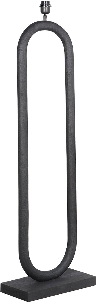 by Mooss - Vloerlamp - Houston - Zwart - Hout - Ovaal - Minimalistisch - Stoer - Hip - Trendy - Woonkamer - Eyecatcher - 140cm