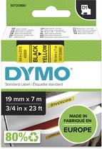 DYMO originele D1 labels | Zwarte Tekst op Geel Label | 19 mm x 7 m | Zelfklevende etiketten voor de LabelManager labelprinter | gemaakt in Europa