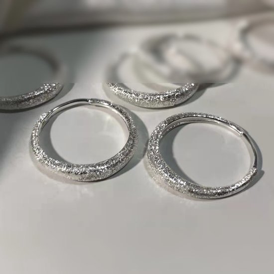 Tapis Boucles d'Oreilles Femme - Tube Argent Mat - 20mm - Argent 925