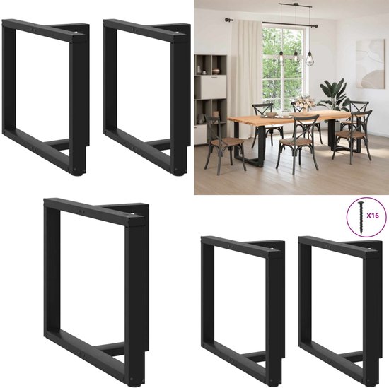 Eettafelpoten 2 st U-vormig 70x(72-73) cm staal zwart kopen? | .nl