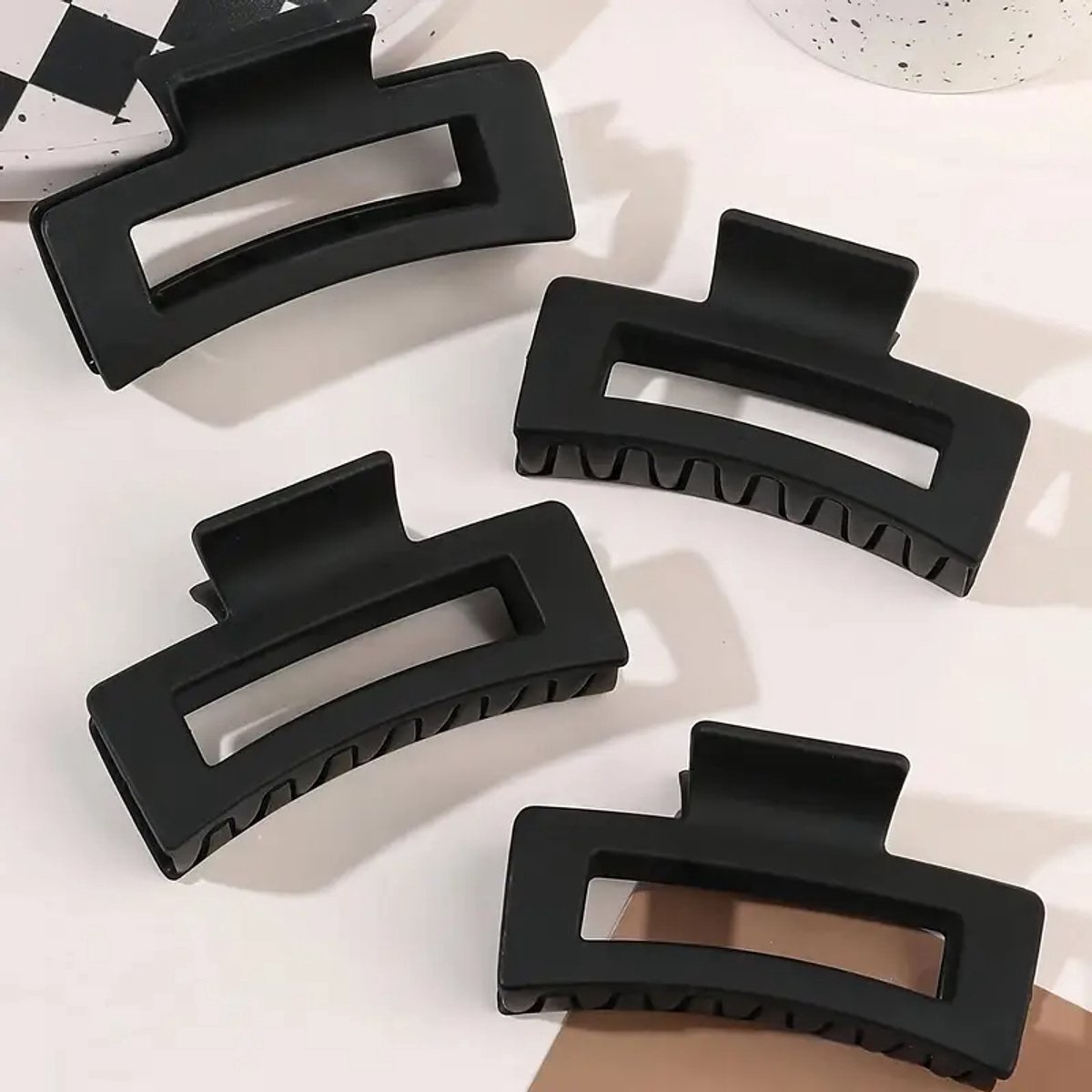 Set 4 Haarklemmen - Zwart - 8,5 cm - Perfect Als Cadeau - Haaraccessoires