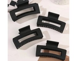 Set 4 Haarklemmen - Zwart - 8,5 cm - Goede Kwaliteit - Perfect Als Cadeau - Haaraccessoires