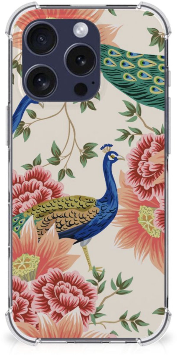 Case Anti-shock voor iPhone 16 Pro Pink Peacock