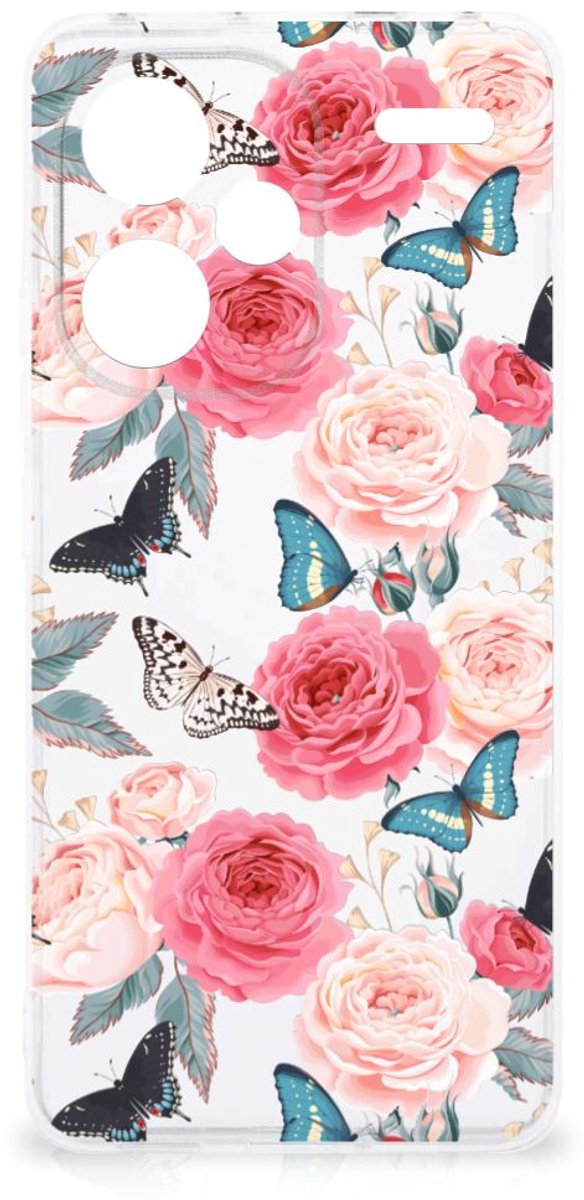 Xiaomi Redmi Note 13 Pro Plus TPU Case Butterfly Roses