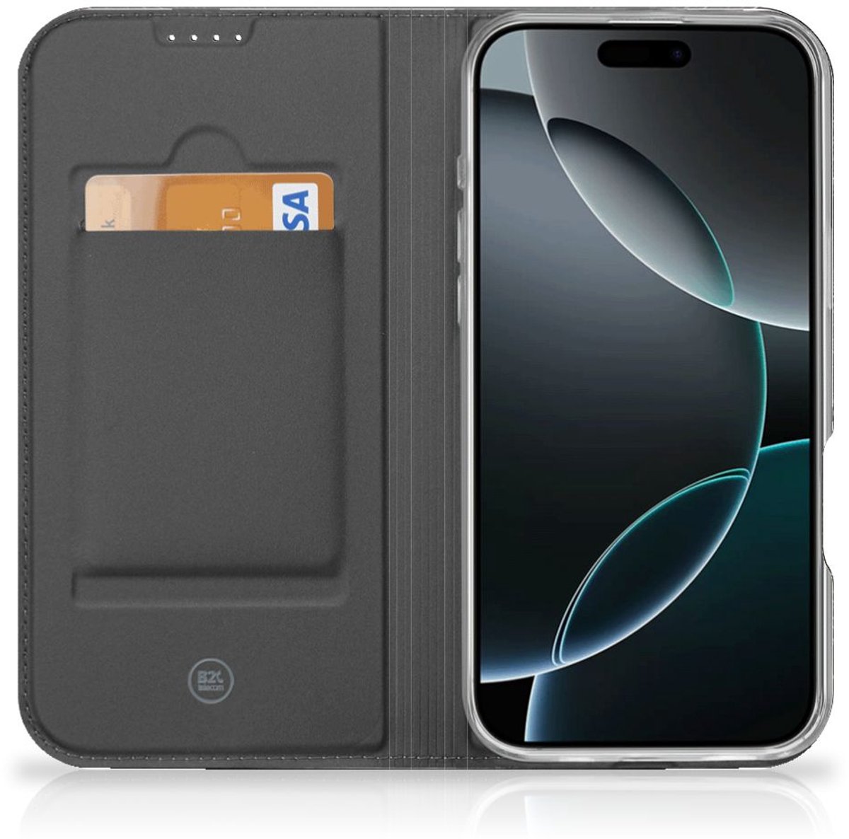Standcase Hoesje voor iPhone 16 Pro Hoesje maken Zwarte Kat