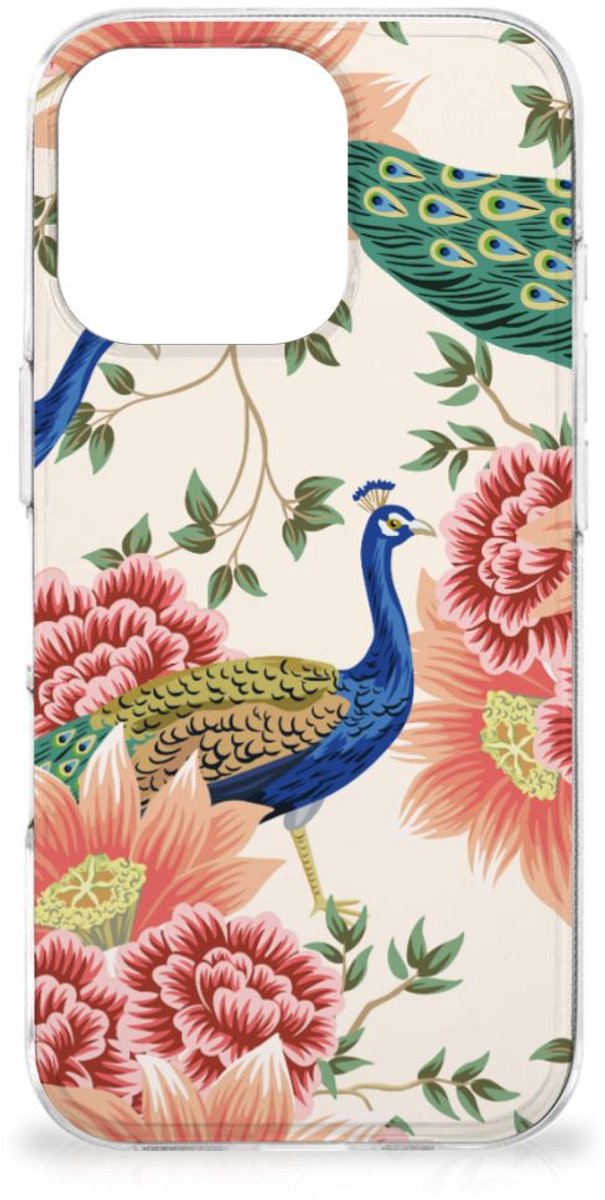 TPU Hoesje voor iPhone 16 Pro Pink Peacock