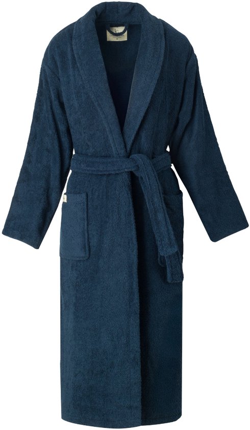 PandaHome - Badjas Unisexe - Badjas 100% Katoen - S - Marine - Tissu Katoen - Col châle - Badjas femme - Badjas homme - Badjas femme et homme - Peignoir