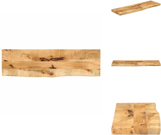 vidaXL Tafelblad met natuurlijke rand 50x40x3,8 cm massief mangohout, vervangend tafelblad, blad, vervangend houten tafelblad, meubelpaneel