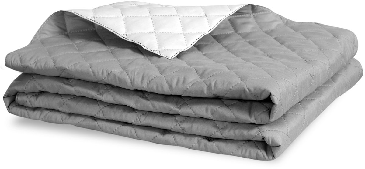 Ultrasoon gewatteerd bedsprei 160x200 cm Grijs en Wit