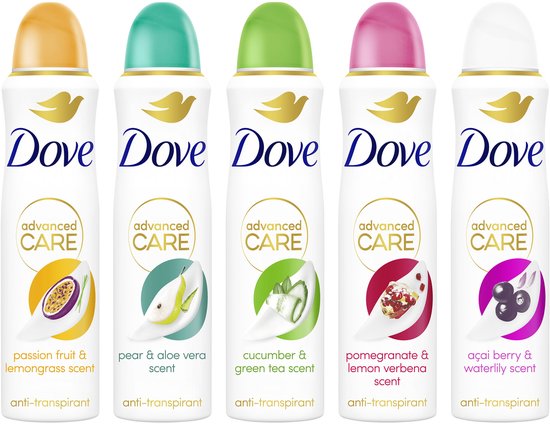 Dove Advanced Care Anti-Transpirant Deodorant Spray Mixset - Go Fresh - verbeterde formule met Pro-Ceramide technologie - 5 x 150 ml