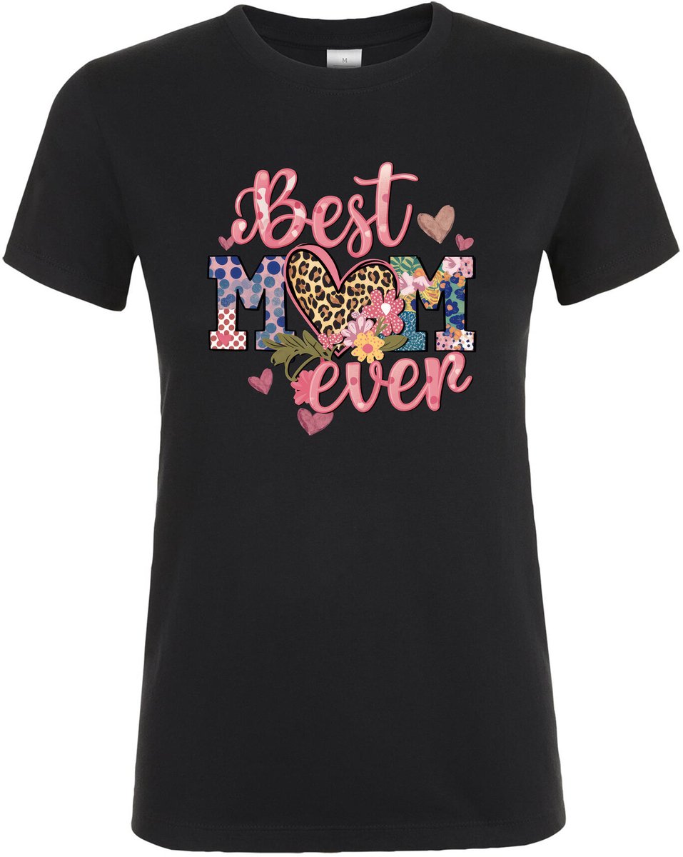 Best Mom Ever Panter T-shirt - Dames T-shirt - Cadeau - Mama - Beste Moeder Ter Wereld - Jarig - Verjaardagscadeau - Moederdag - Moederdag Cadeau - Mom - Moeder Cadeau - verjaardag - Maat S