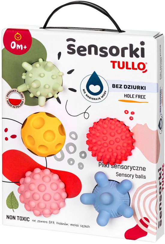 Tullo Sensorische ballen zonder gat- pastel - Set van 5- 0m+ 0+ maanden 0m+ van Tullo — afbeelding 5
