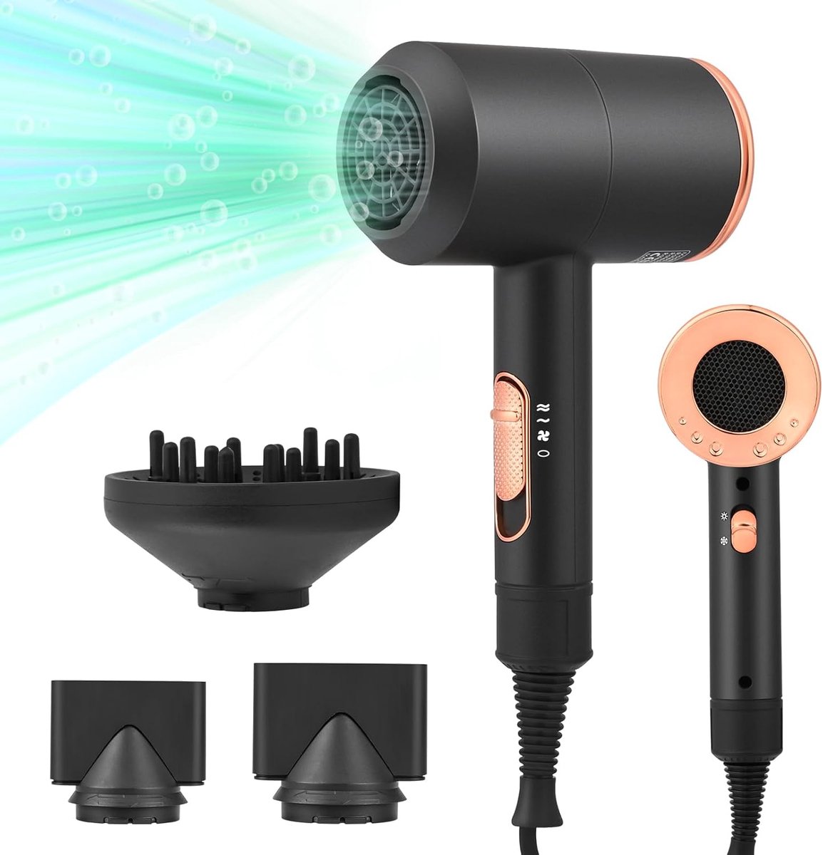 Professionele Ionische Haardroger 2000W - Sneldrogend Met Diffuser, Hoge Snelheid 120.000 RPM Voor Thuis En Salon