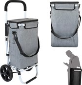 Bol.com Prestara Boodschappentrolley – Opvouwbare Boodschappenkar met Koelvak – Lichtgewicht & 45 kg Draagkracht – Aluminium Fra... aanbieding