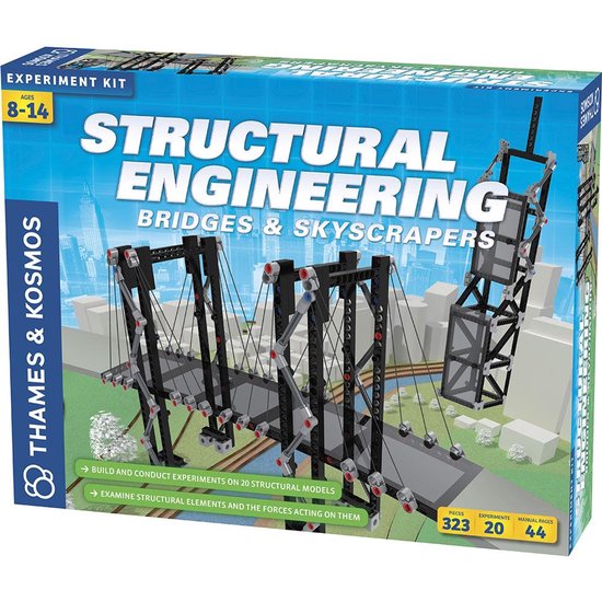 Thames & Kosmos Structural Engineering – Bruggen & Wolkenkrabbers Bouwset – 20 Modellen – 323 Onderdelen – Vanaf 8 Jaar