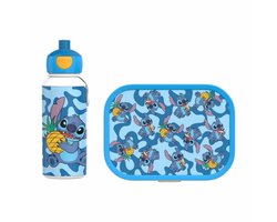 foto van Mepal lunchset (pop-up fles & lunchbox) Campus - 400 + 750 ml - Broodtrommel en Drinkbeker voor kinderen - Bento box - Pop-up drinkfles - Stitch