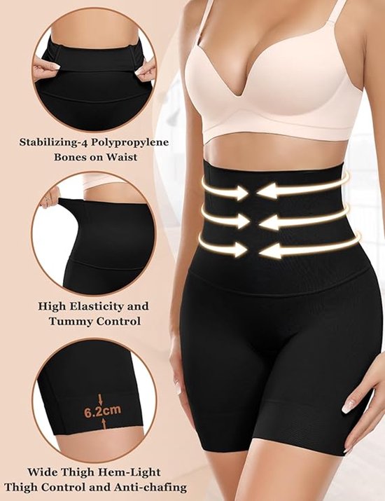 De Millennials Shapewear voor billen, buik en benen Zwart M/L| Corrigerend ondergoed | Seamless ondergoed | Dames |Afslankbroek |High waist ondergoed |Ultradun |Tummy control |