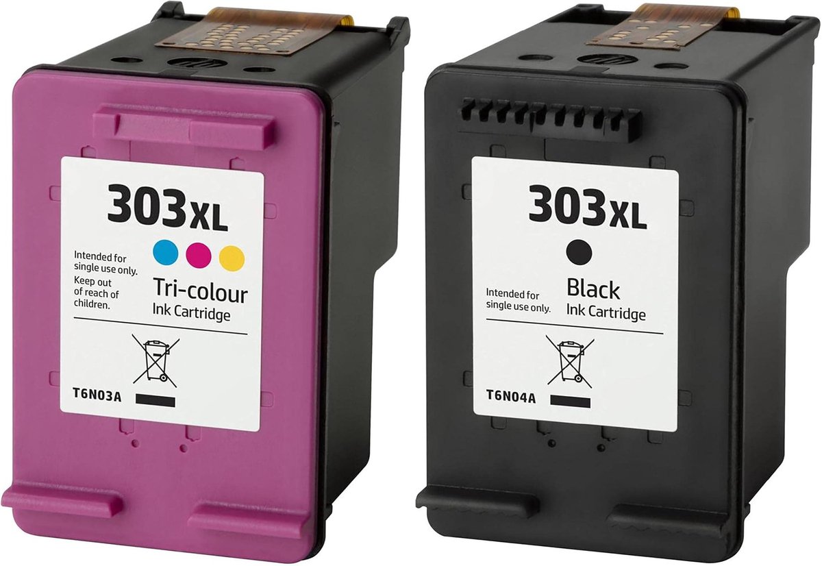 Inktdag Printercartridges Multipack Vervanging voor hp 303 inktcartridges Zwart en Kleur voor HP 303XL voor HP Envy Photo 6230 Cartridges 7830 6232 6220 7134 6234 Tango X (Zwart Kleur)