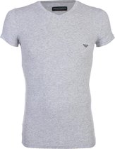 Emporio Armani - Basis T-Shirt V-Hals Grijs Melange - S