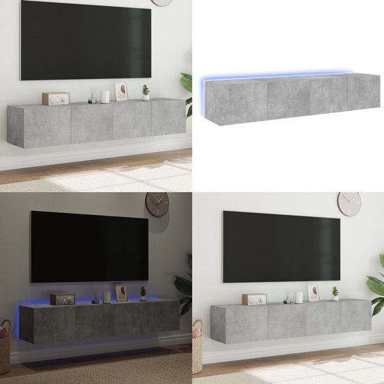 COLGANTE IV wandmeubel lowboard wandmeubelset tv-meubel wandkast wit hoogglans HG tv-meubel met ledverlichting en Push to Open System dressoir woonkamer
