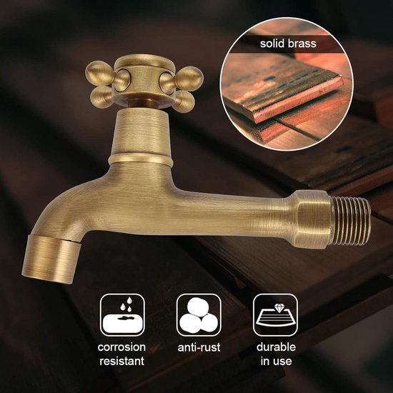Europese Klassieke Mop Zwembad Kraan Wandmontage Messing Antiek Elegant Koud/Warm Water voor Badkameraccessoires (# 1