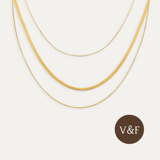 V&F Halsketting dames - Halsketting dames goudkleurig - Ketting dames - Sieraden