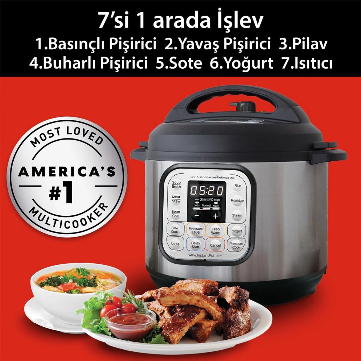 Afbeelding 2 van Slowcooker Met Timer - Digitale Slowcooker Met Timer - Programmeerbare Slowcooker - 5.7 L - 1000 W - Hotpot - Elektrische Slowcooker - Binnenpan - Keramische Binnenpan - Timerfunctie - Warmhoudfunctie - Snelkookpan - Rijstkoker - RVS