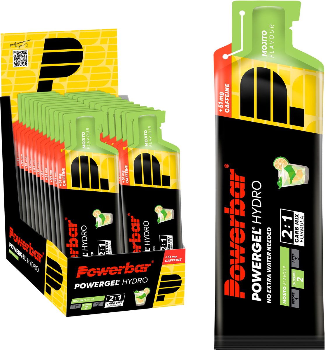 Goedkoopste Powerbar Energiegels | Powergel Hydro | Mojito (met cafeïne) 24x67ml