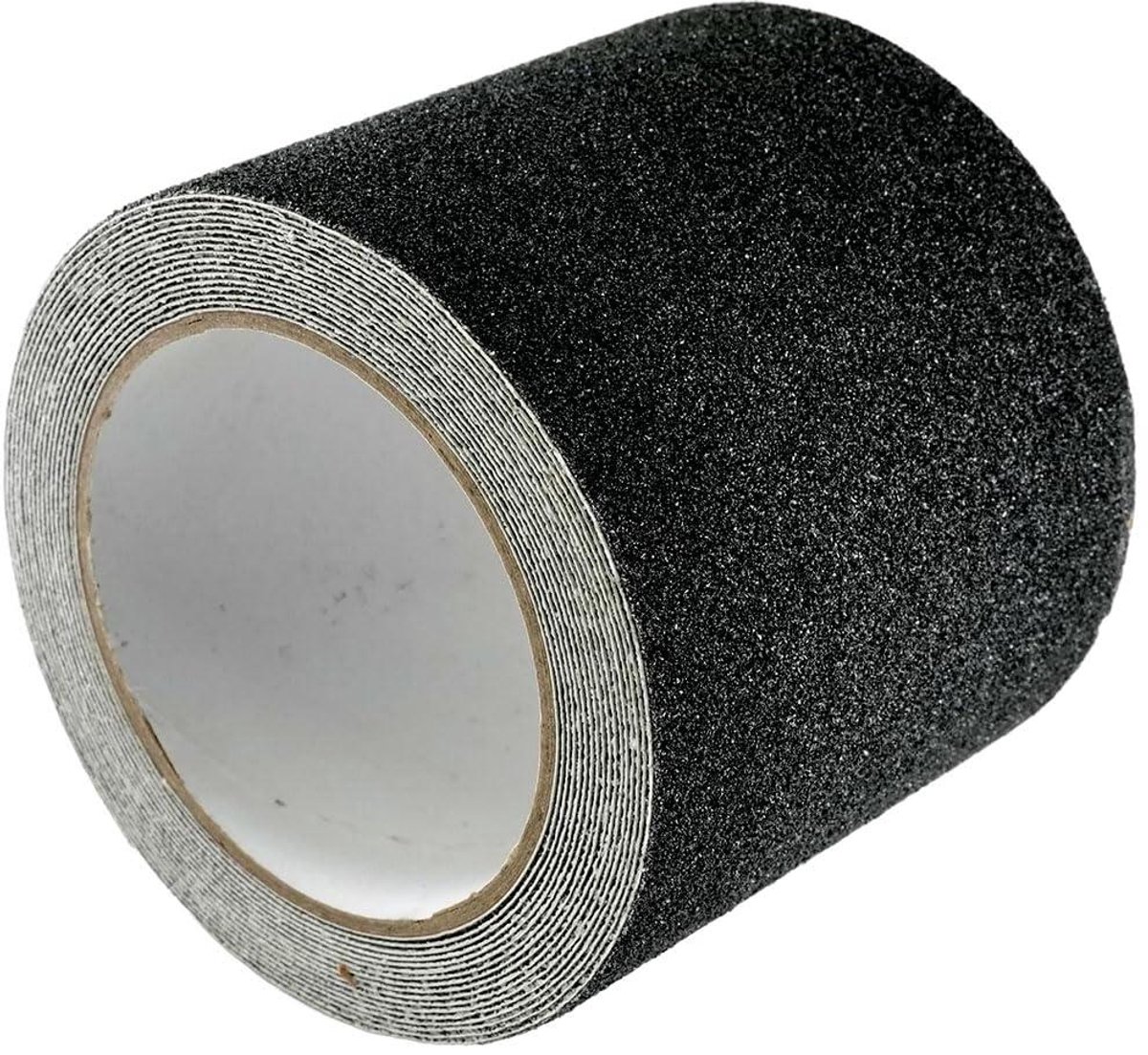 Antislip plakband 10 cm x 5 m voor trappen - Zelfklevend en waterdicht - Hoge tractiekussen - Binnen en buiten - Zwart.