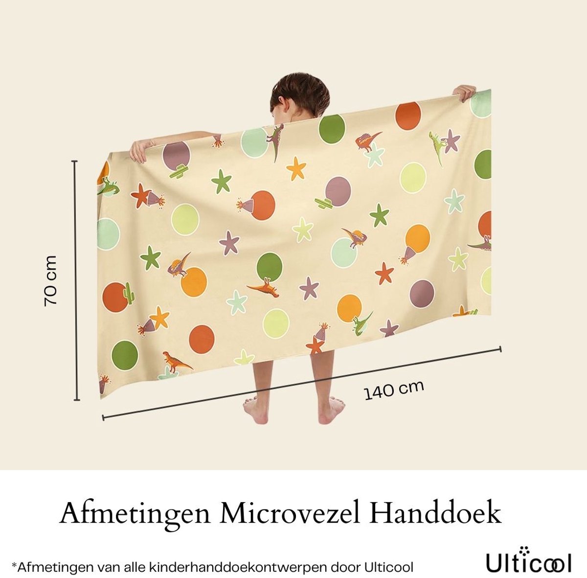Ulticool Microvezel Kinder Handdoek 70x140 cm - Auto Formule 1 Dino Strandspel Dinosaurus - Reizen Travel Accessoires Reis Gadgets Strandlaken Badlaken Bad Zwem Reishanddoek Microfiber Max Verstappen - Jongen — afbeelding 5