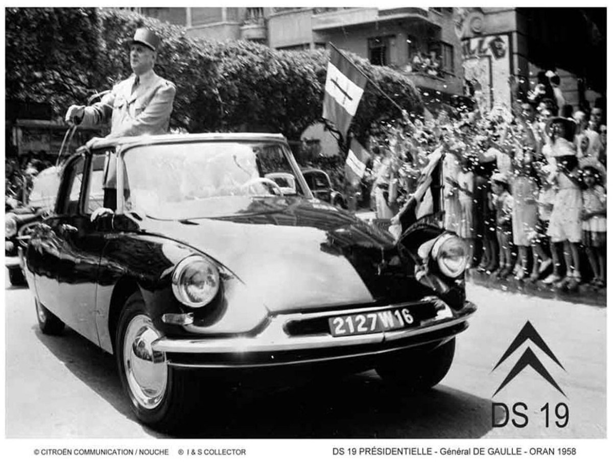 Metal Sign 30x40 cm Citroen DS 19 General de Gaulle