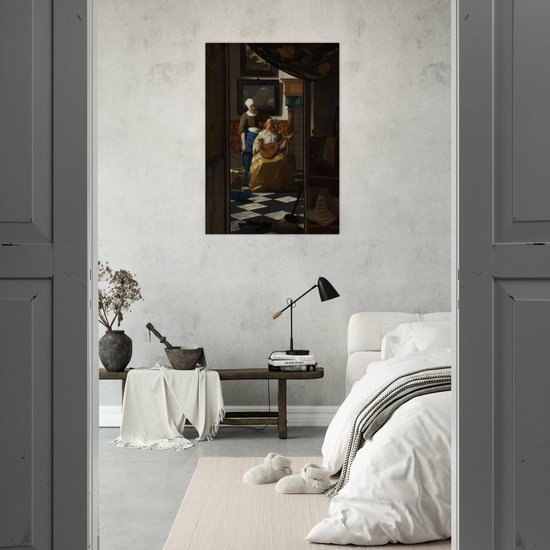 Johannes Vermeer - De liefdesbrief Poster 70x100 cm - exclusief lijst