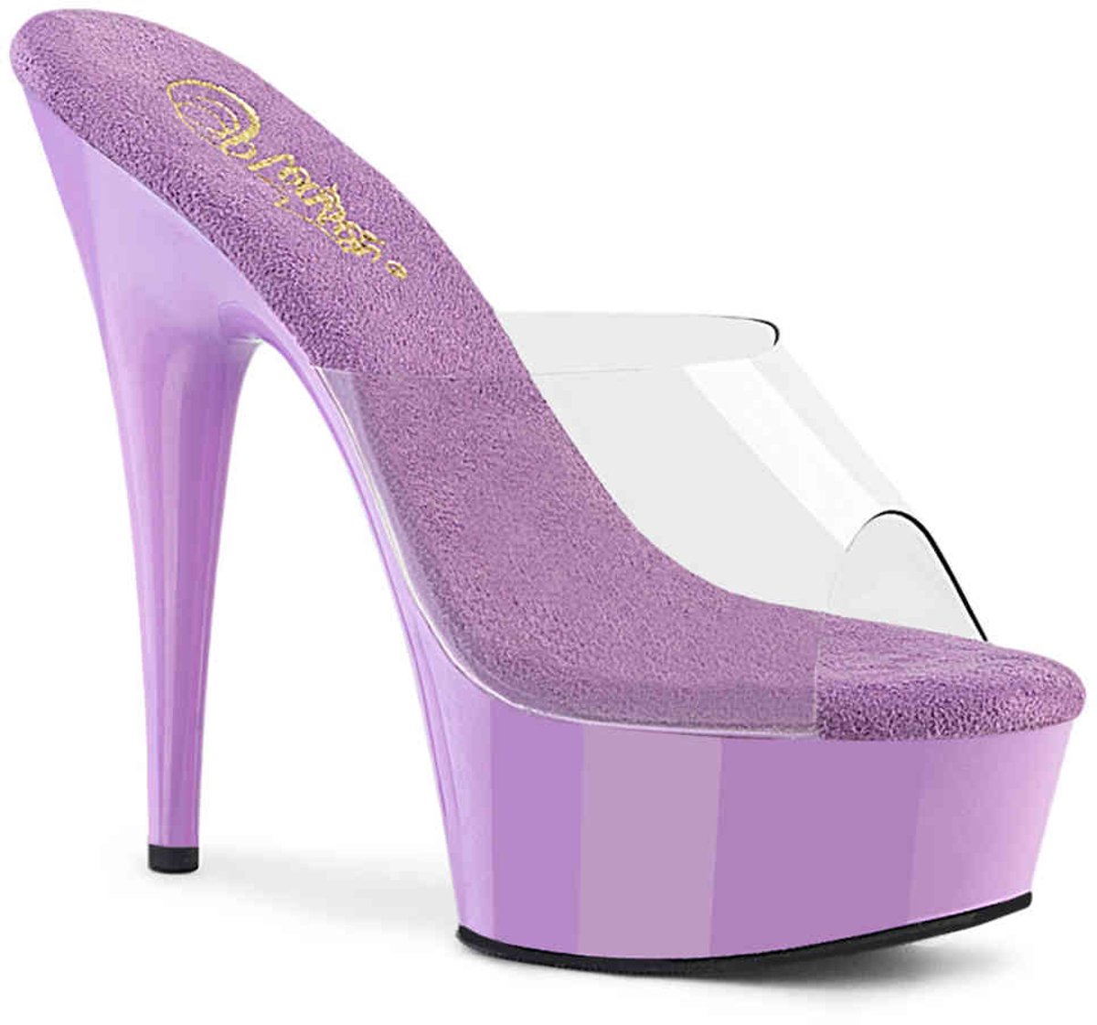 Pleaser DELIGHT-601 Muiltjes met hak 35 Shoes Paars Transparant