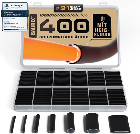 Foto: Krimpkous assortiment 800 stuks 8 maten incl bewaarzak voordeelpak krimpkousen set soldeerhuls soldeerhulzen