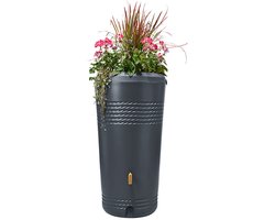 Garantia-Regenton Milo 2 in 1 - 230 L - Grafietgrijs - met kraantje - met geïntegreerde plantenbak