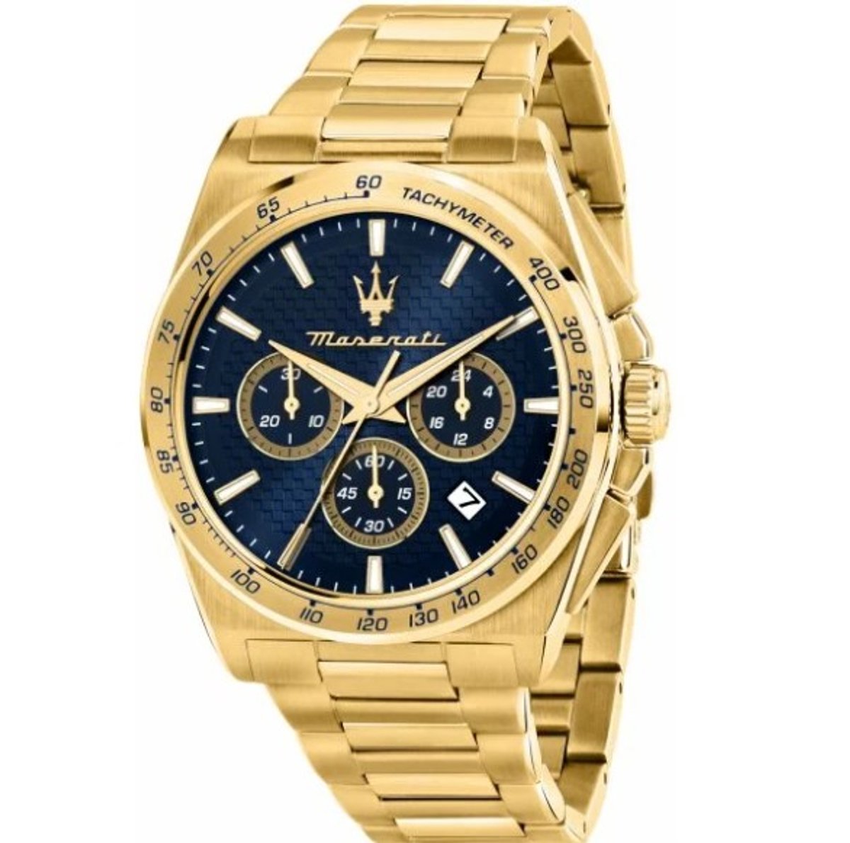Maserati Velocitá - Quartz Horloge- Goud- Blauw- 43 mm