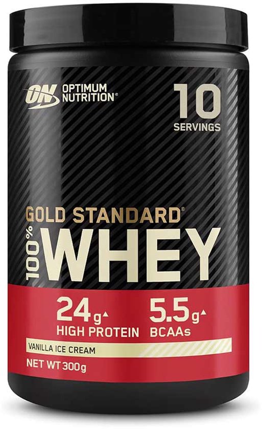 Optimum Nutrition Gold Standard 100% Whey Protein - Vanilla Ice Cream - Proteine Poeder - Eiwitshake - 10 doseringen (300 gram)