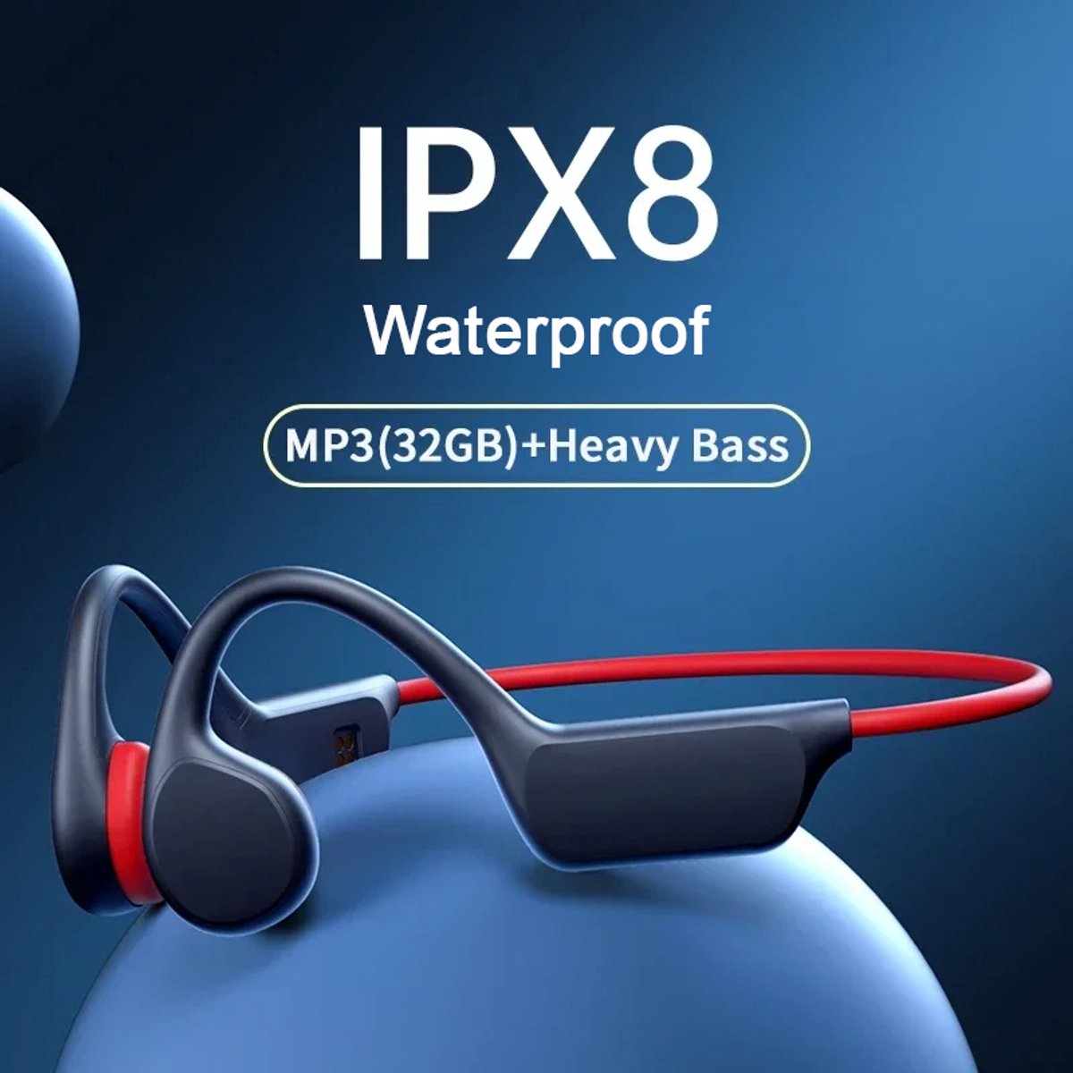 Bone Conduction Draadloze Koptelefoon IPX8 Waterdicht met - afbeelding 2