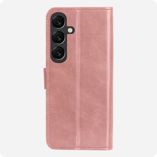 Étui pour Samsung Galaxy S25 Plus - Étui à rabat avec protection d'écran - Étui pour Samsung Galaxy S25 Plus - Or rose