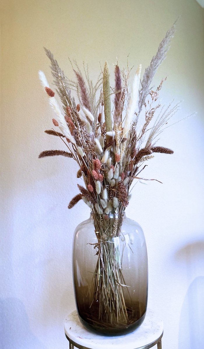 Droogbloemen Roze/brique – Boeket Julia (excl. vaas) - Droogboeket - Roze - Brique - Rose - Champagne - Beige - Creme - La Florista