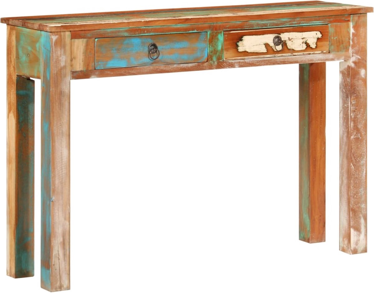 vidaXL Wandtafel - 110x30x75 - cm - massief - gerecycled - hout Bruin