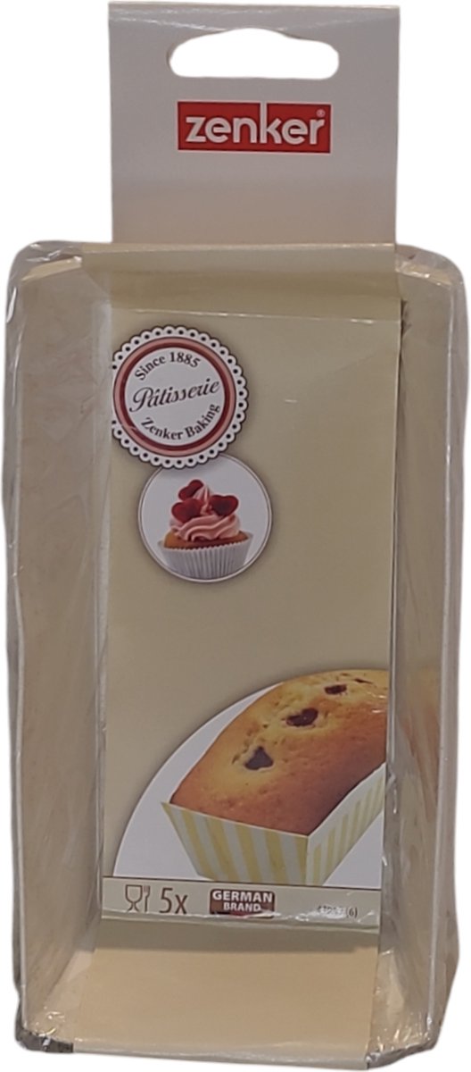 Cakevorm - Papier - Set 5 stuks - 13.3 x 8 x 4.5 cm - Merk Zenker