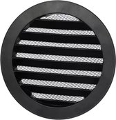 Grille murale d'air extérieur en aluminium ronde - Ø 250 mm - NOIRE