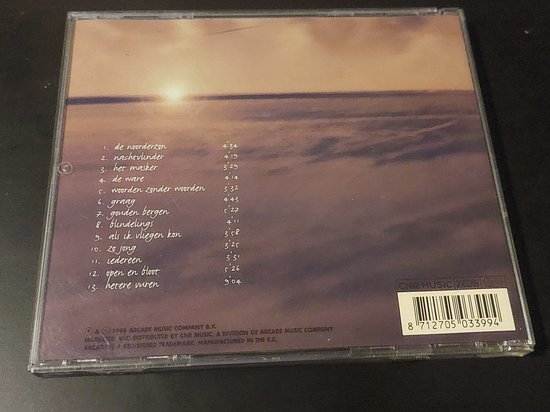 Achterkant CD met nummerlijst en barcode. Titel 'Noorderzon' en artiest 'De Kast'.