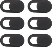 Webcam Cover - Privacy schuifje - Geschikt voor iMac, Laptop en Tablet - Zwart - 6 stuks