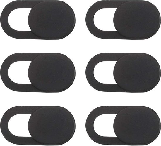 Webcam Cover - Privacy schuifje - Geschikt voor iMac, Laptop en Tablet - Zwart - 6 stuks