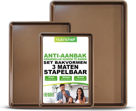 Plaque Four Tefal NutriChef Plaque à Biscuits 33cm - Revêtement Antiadhésif, Acier Carbone, Résiste à 230°C Plaque Four Professionnelle