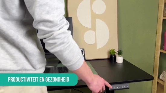 Flowsense Zit Sta Bureau - Verstelbaar Elektrisch Game Bureau - Incl. Headsethouder en Kabelgoot - 160 x 60 cm - Zwart
